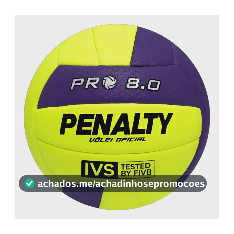 Bola Volei 8.0 Pró Penalty Quadra Selo Fivb Amarelo/roxo