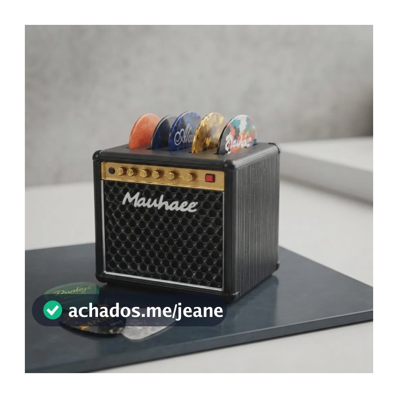 Porta Palheta Amplificador Baixo Guitarra Violão Acessório Preto Marshall Pequeno