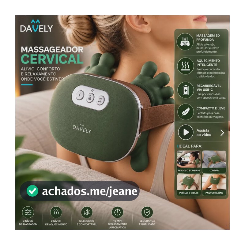 Massageador Pescoço Mãozinha 3D Aquecimento Elétrico Masajeador Massageador Corporal Pês Lombar Panturrilha Mão Pescoço Cabeça Costas Coluna Pernas Ombros Cervical - Aparelho massagem Portátil Davely