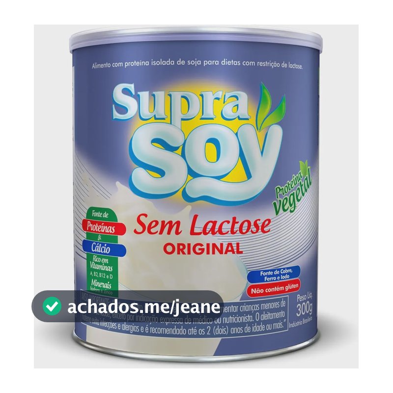 Leite Em Pó Sem Lactose Supra Soy Lata 300g