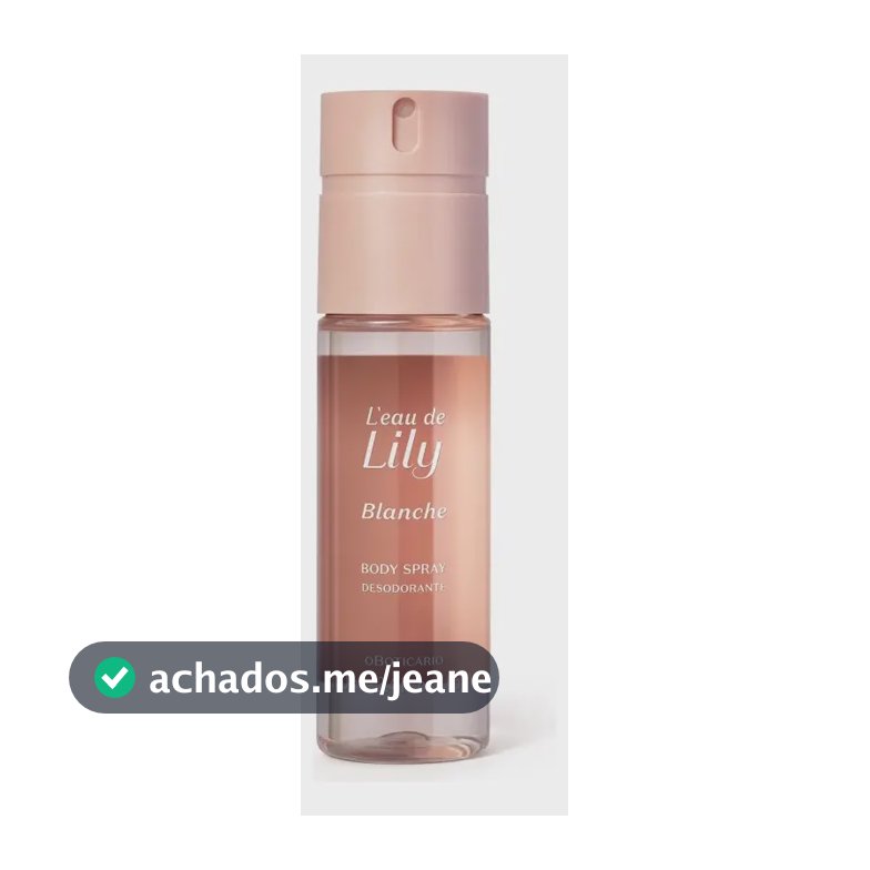Body Spray Leau De Lily Blanche O Boticário