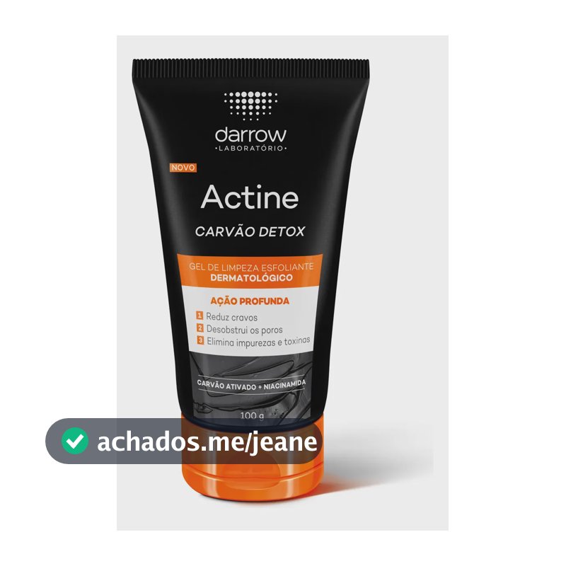Gel de Limpeza Facial Darrow Actine Carvão Detox Esfoliante 100ml