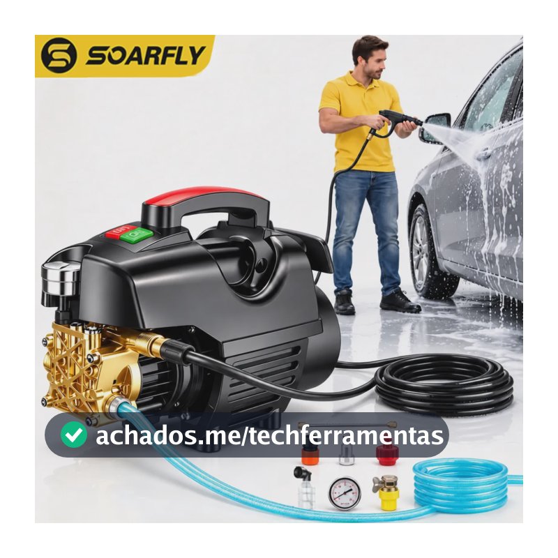 Lavadora De Alta Pressão 120 Bar Para Limpeza De Carros Preto 220v 60hz