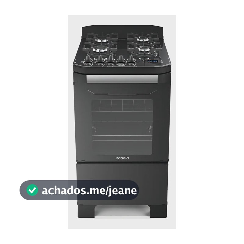 Fogão 4 Bocas A Gás Itatiaia Itamaster Timer Preto Bivolt