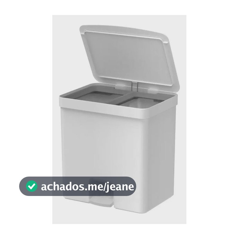 Lixeira Dupla Pedal 20l Banheiro Cozinha Reciclagem Ou Cor Branco