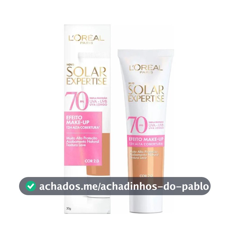Protetor Solar Facial com Cor FPS 70 Alta Cobertura - L'Oréal Paris Solar Expertise Efeito Make Up 30g
