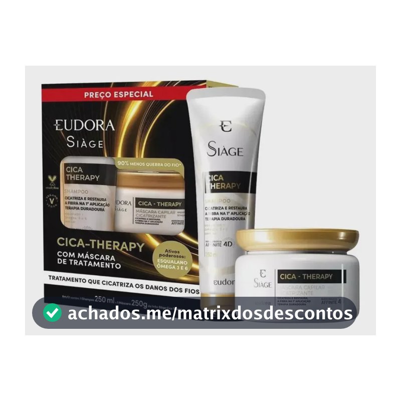 Kit Eudora Siage Cica-Therapy Shampoo 250ml + Máscara 250g
