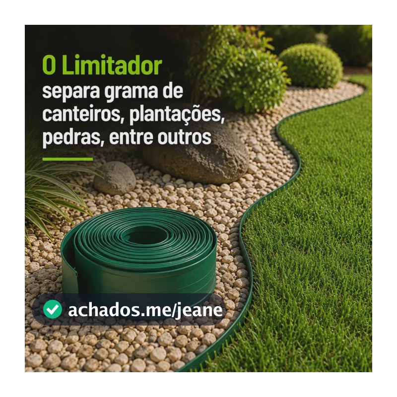 Limitador de Grama Jardim 25m Polietileno Verde Flexível