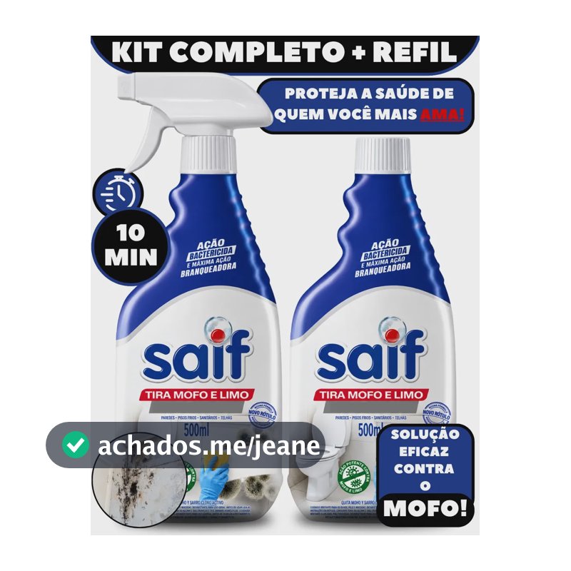 Kit Tira Mata Mofo Anti Elimina Remove Piso Antimofo Refil