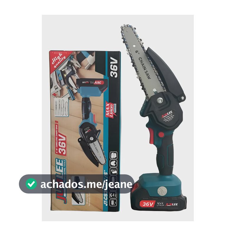 Mini Motosserra Eletrica 36v Leve E Portátil 4 C/ 6 Polegada Preto 127/220v