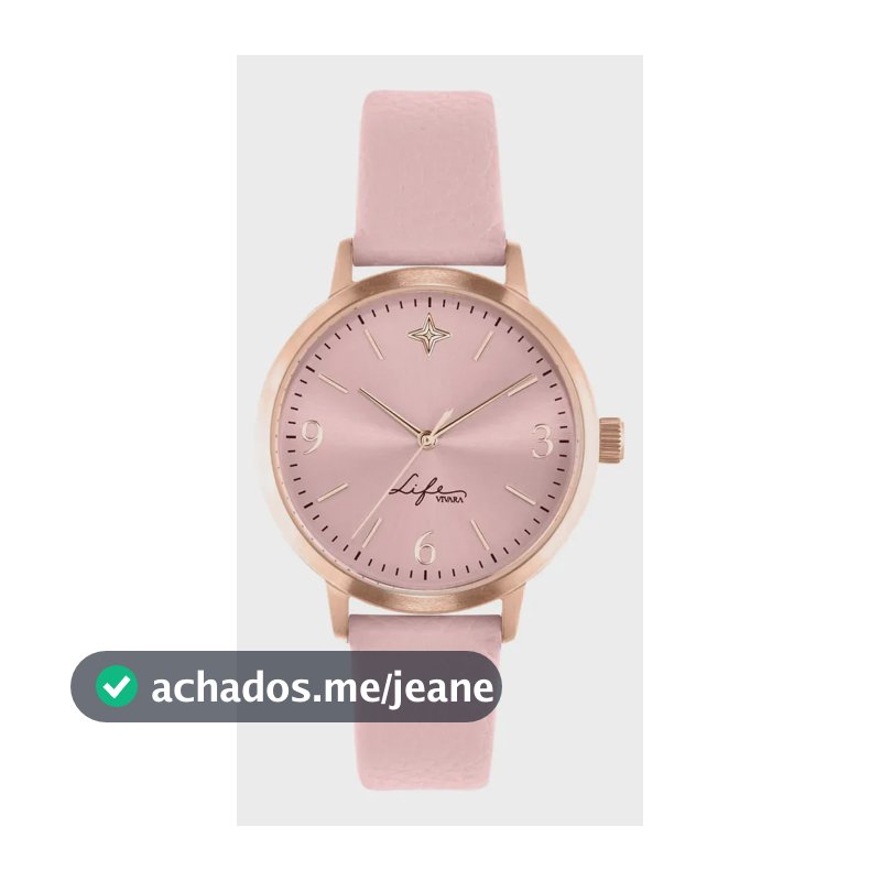 Relógio Life Realizações Feminino Couro Rosé Rosé