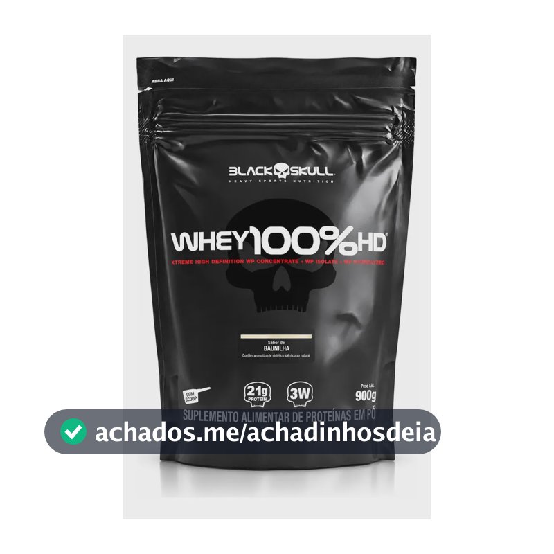 Proteína Black Skull Whey 100% Hd Em Pó Sabor Baunilha X 900g