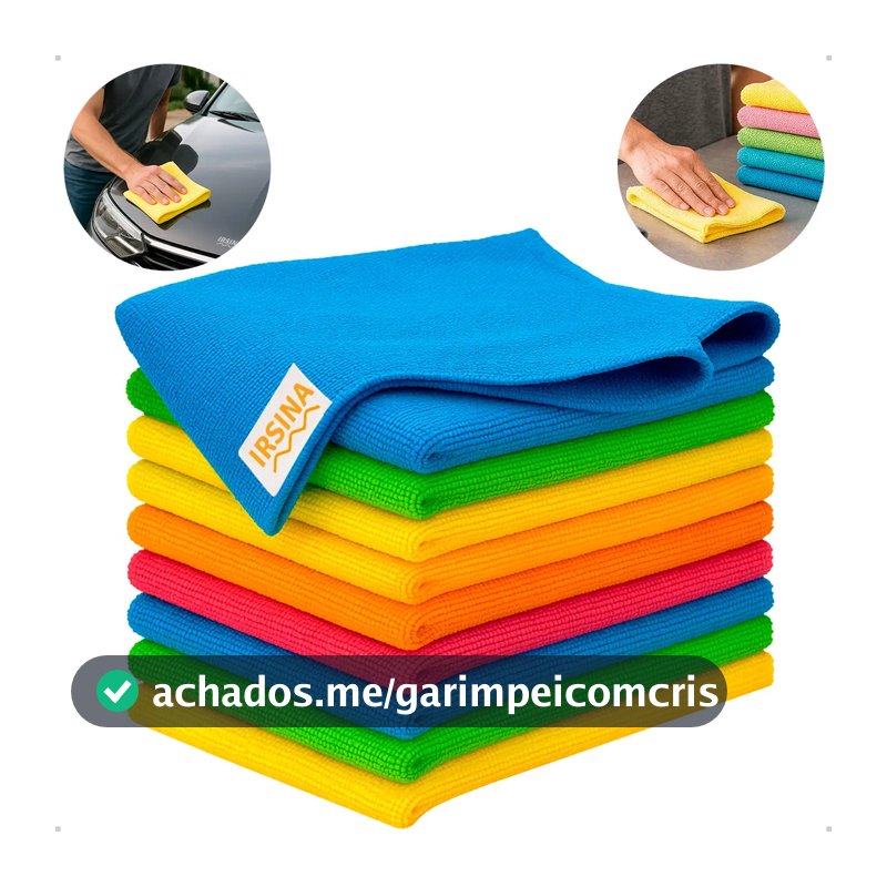 Kit 10 Pano Microfibra Flanela Limpeza Geral Multiuso Alta Absorção Sem Fiapos Irsina