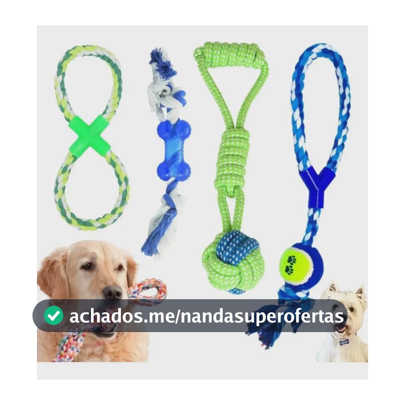 3x 4 Brinquedo Pet Corda Resistente Interativo Cachorro Fort