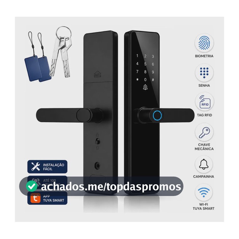 Fechadura Eletrônica Inteligente Digital Com Biometria Senha