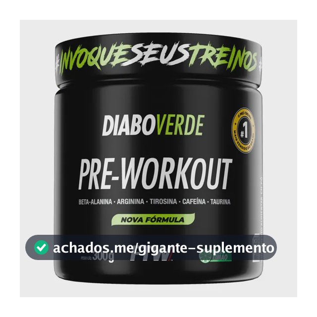 Suplemento FTW Diabo Verde Pre-Workout en pó sabor limão x 300g