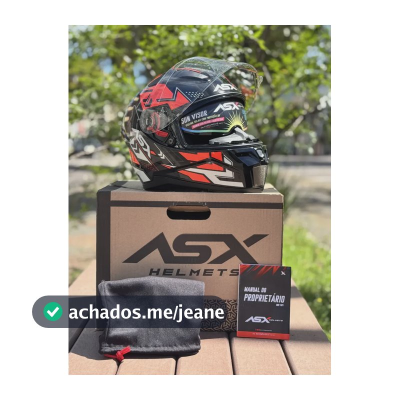 Capacete Moto Asx City Sv Com Oculos Masculino Feminino Sv Diagon- Preto-vermelho-grafite Gráfico Brilhante 59/60