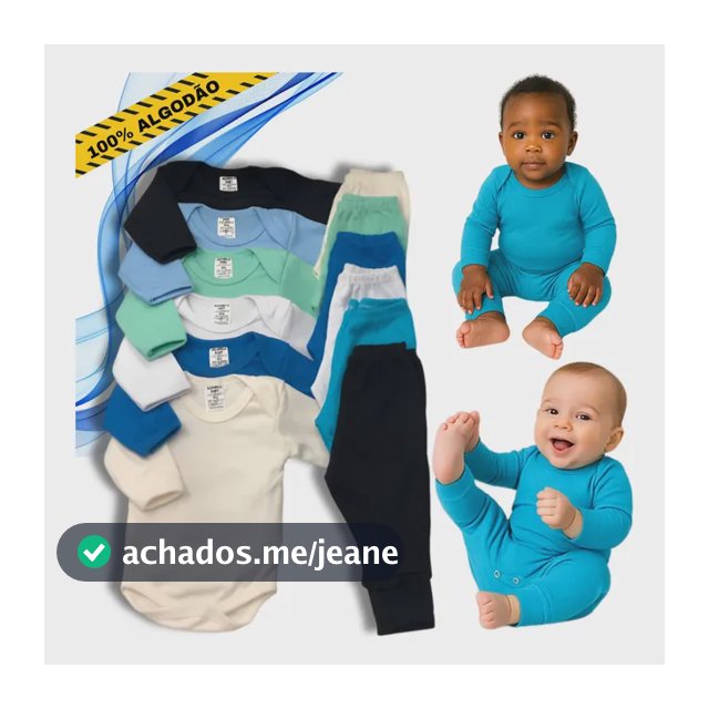 Kit De 6 Peças Body Manga Longa E Mijão Algodão Premium
