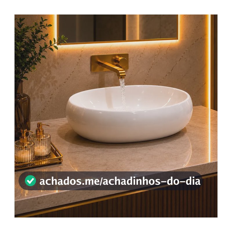 Cuba Cerâmica  Sobrepor Apoio Oval Lavabo 45x35x13,5cm Branco Alto Brilho
