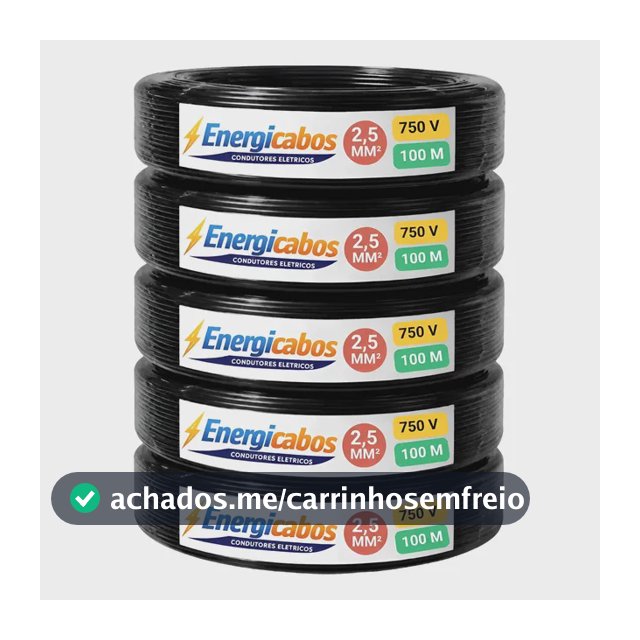 Cabo Flexível  2,5mm Rolo 100m  Unipolar 750v