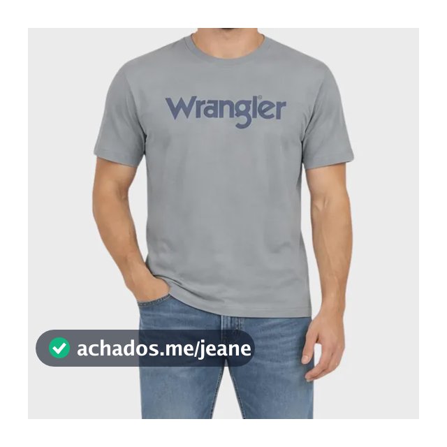 Camiseta Wrangler Authentic Line T-shirt 100% Algodão Casual Cinza G