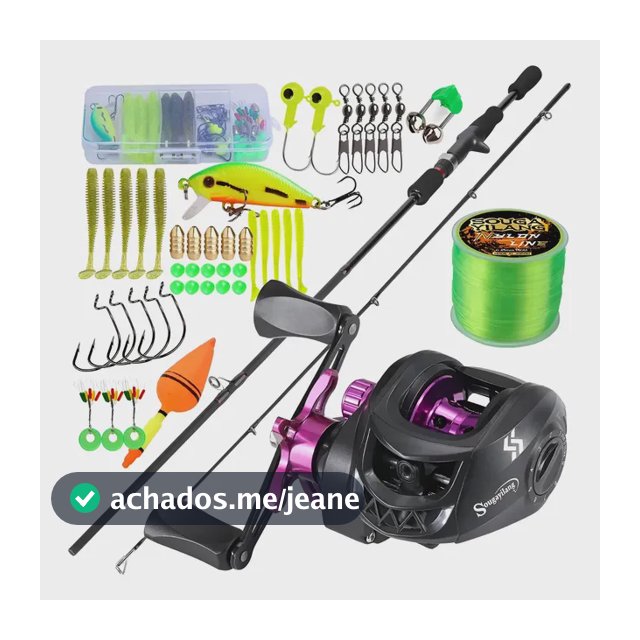 Vara De Pesca Completo 1,80m + Carretilha E Linha+acessórios