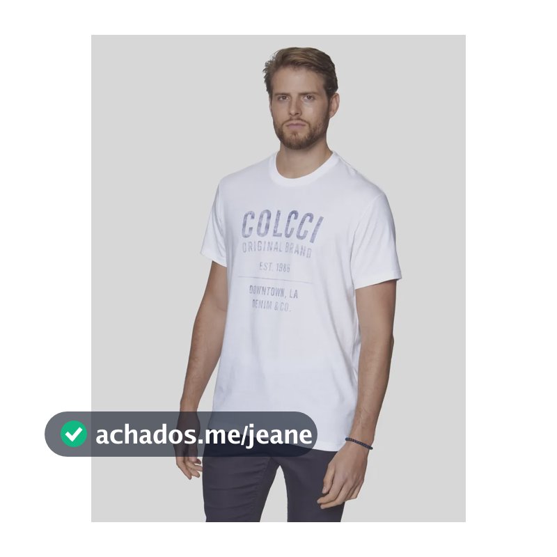 Camiseta Colcci Masculino Off Shell 350112371 Off Shell Logo M Estampa Localizada