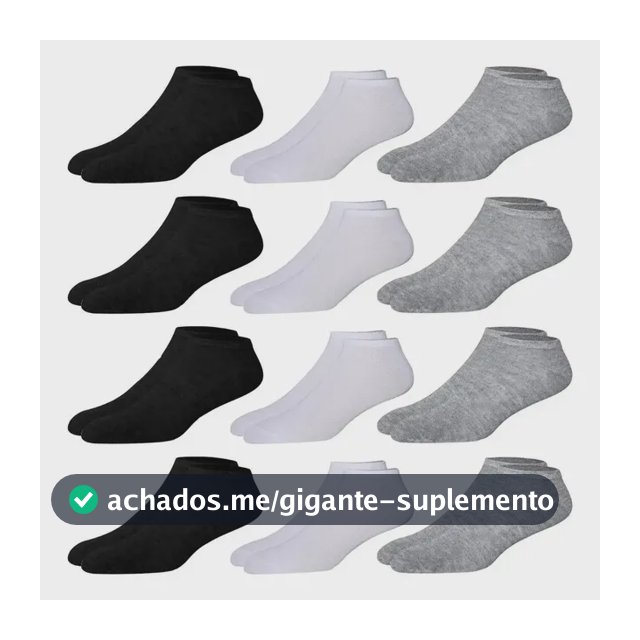 Kit 12 Pares Meia Soquete Cano Curto Preto 38 Ao 44 Premium