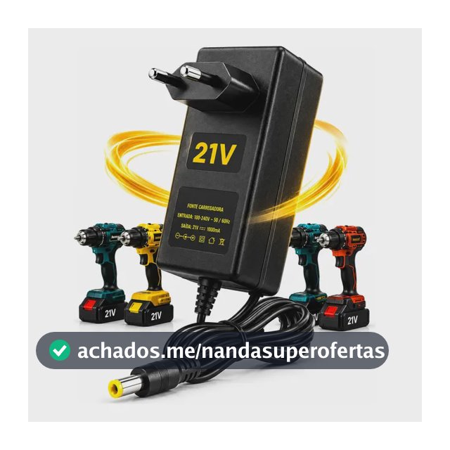 Carregador Fonte Bivolt Parafusadeira Bateria 21v Litio 1a