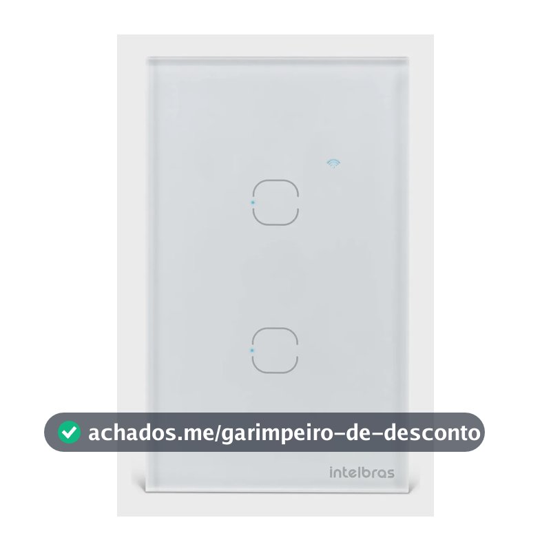 Interruptor Inteligente Touch WI-FI 2 Teclas Eiw 1002 Intelbras Branco