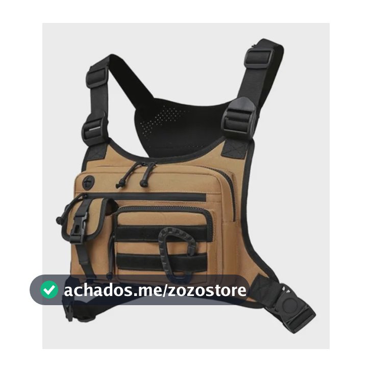 Bolsa Peitoral Tática K Tactical Ajustável Multiuso Cáqui