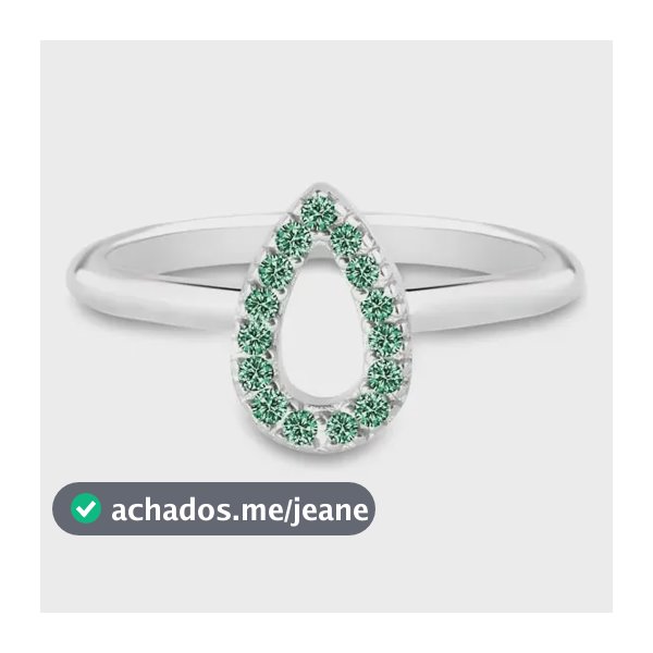 Anel Life Astro Gota Em Prata 925 Com Pedras Verdes 20