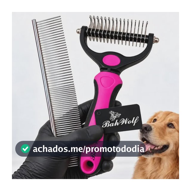 Kit Escova Desembolador Pelos Pet Rake E Pente Aço Petshop