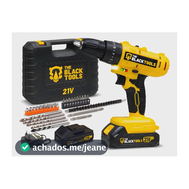 Parafusadeira Furadeira De Impacto 21v 02 Baterias Bivolt Amarelo 127/220v 50/60hz