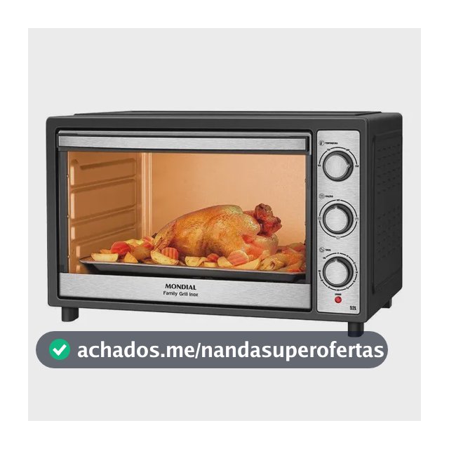 Forno Elétrico De Bancada Mondial Preto E Inox 52l Preto 220v Preto E Inox