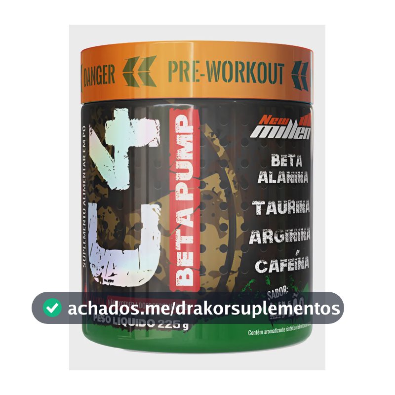 Pré Treino C4 Beta Pump 225g New Millen Diversos Sabores Sabor Limão