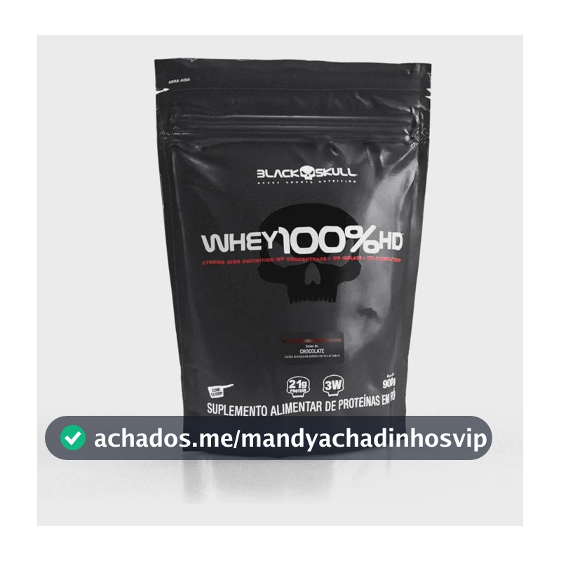 Proteína Black Skull Whey 100% HD em pó sabor Chocolate x 900g