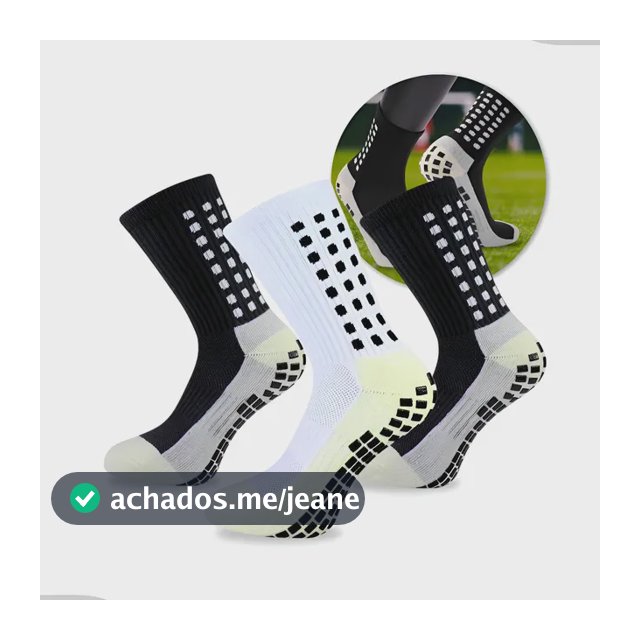 Kit 3 Pares Meia  Antiderrapante Esportiva Futebol Treino