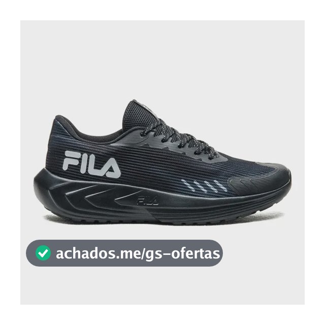 Tênis Fila Sprint Masculino Esportivo Caminhada Confortável Preto/grafite Liso 40 Br