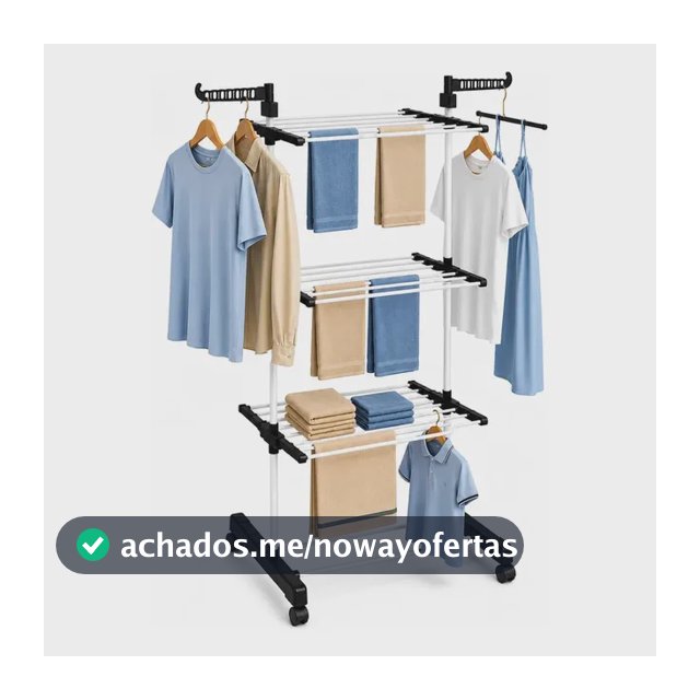 Varal De Chão Grande Roupas 3 Andares Dobrável Vertical Com Rodinhas Para Apartamento Casa Cnc Do Brasil