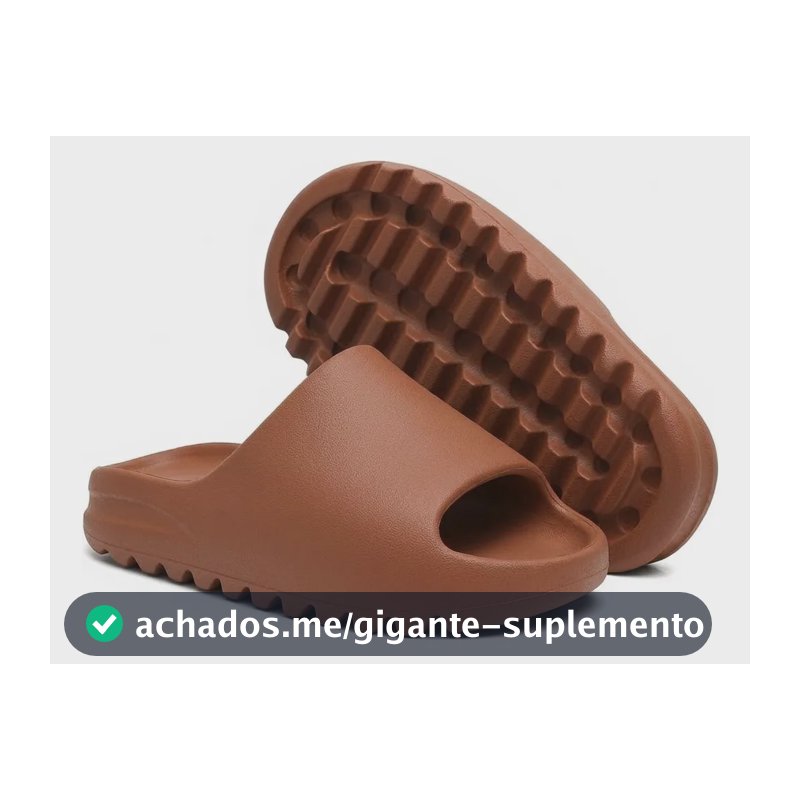 Chinelo Slide Nuvem Ortopédico Leve Confortável Unissex Marrom 34/35