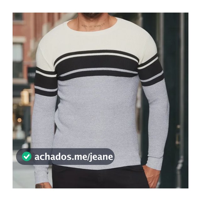 Tricot Careca Listra Broken Rules 590232 Marinho+cinza Claro Listra M