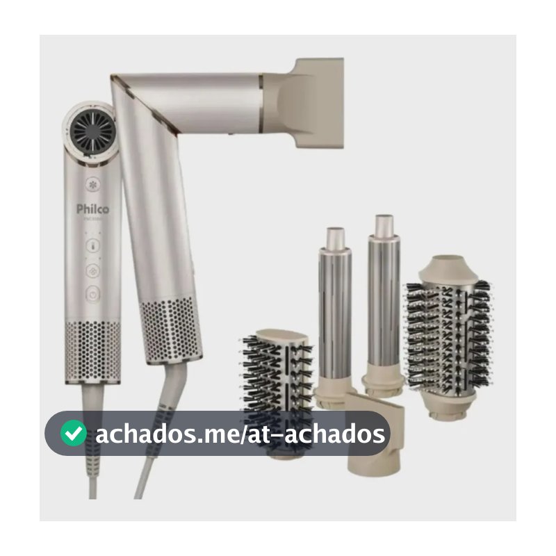 Secador De Cabelos Philco PSC3500 4 Em 1 dobrável Motor BLDC Prateado