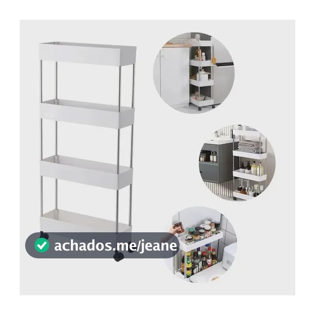 Carrinho Organizador Multiuso 4 Cestos Slim Cozinha Banheiro