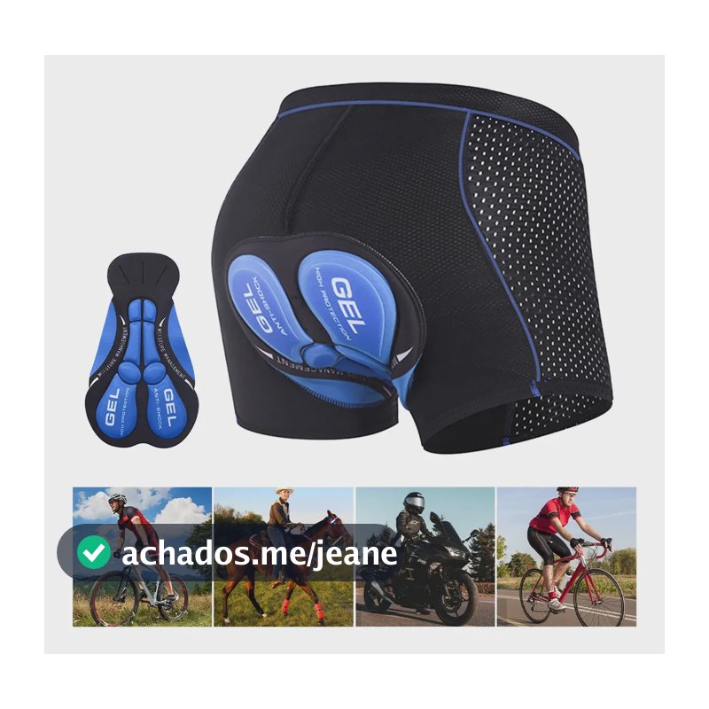 Calça Ciclista Com Gel Respirável À Prova De Choque 5d/3d Azul Xl