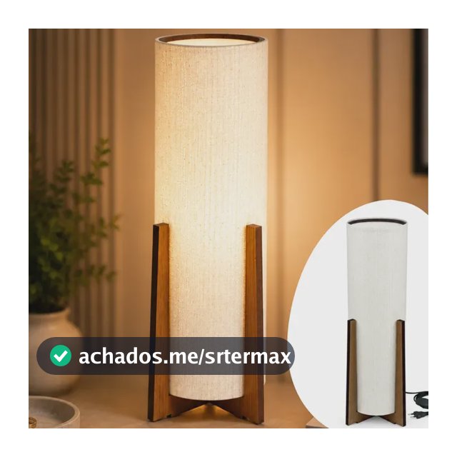 Luminária Abajur Atlas Chão Quarto  De Madeira Mdf Imbuia Cru Imbúia