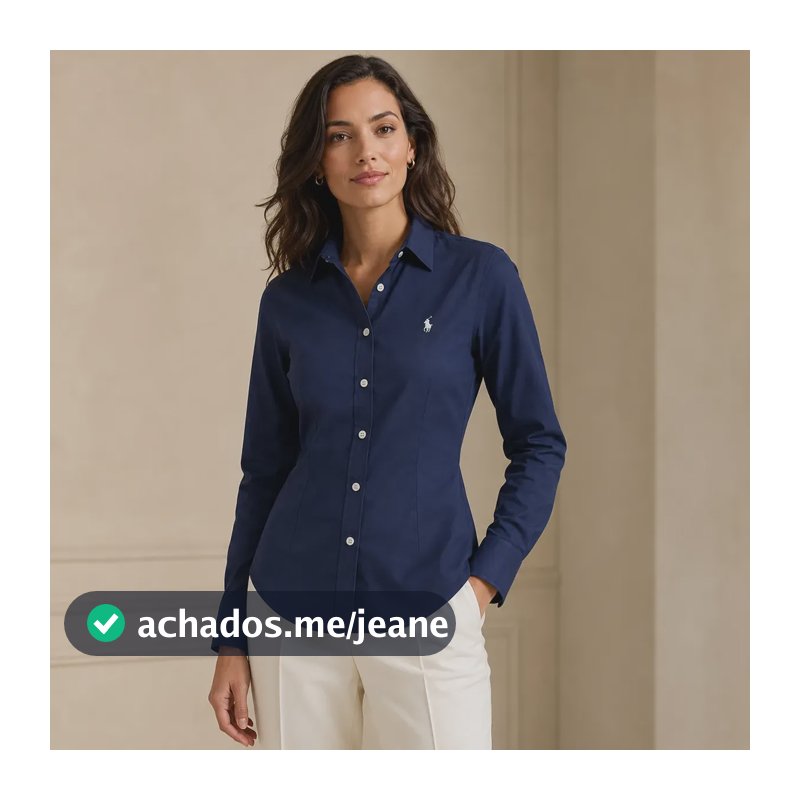 Camisa Feminina Rl Oxford Azul Marinho Marinho M