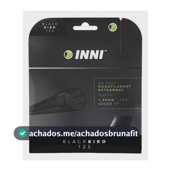 Corda Tenis Inni Blackbird 1.25mm Preta Monofilamento Co-polímero 12m