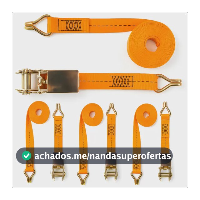 4 Conjunto Catraca Amarração Cinta Preta 4,6 Metros 800kg