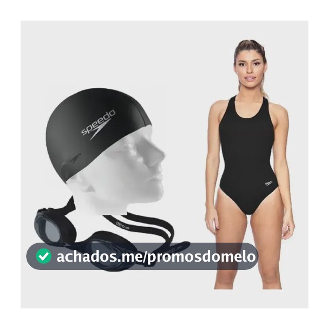 Kit Natação Speedo Maiô Cross + Óculos Izy One + Touca Flat